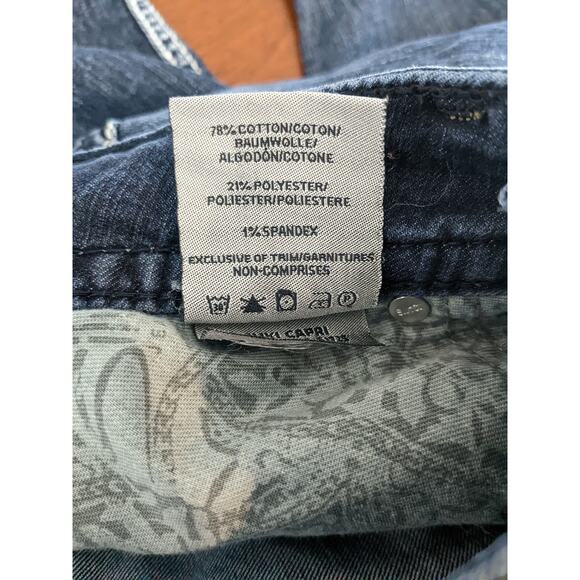 Silver Jeans Suki Capri W27 Blue 29x25 Thick Stitching Fade Medium Wash Low Rise - Picture 7 of 13